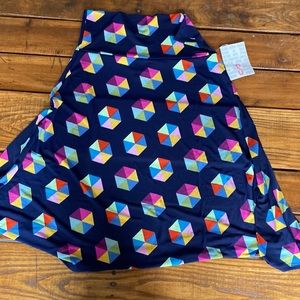 LuLaRoe Azure Navy Skirt with Geometric Print